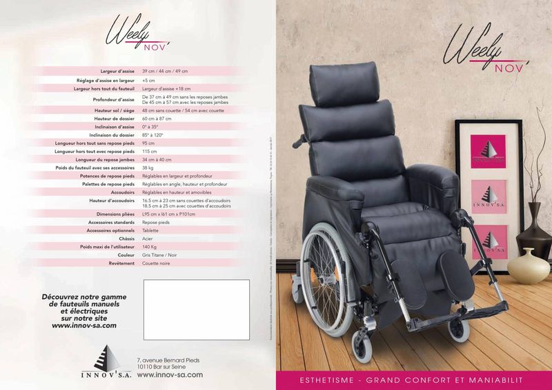 Fauteuil roulant de confort Weelynov Marseille 13008