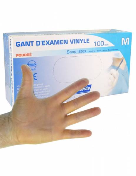 Gants d'examen de protection à usage unique en Vinyle et Latex